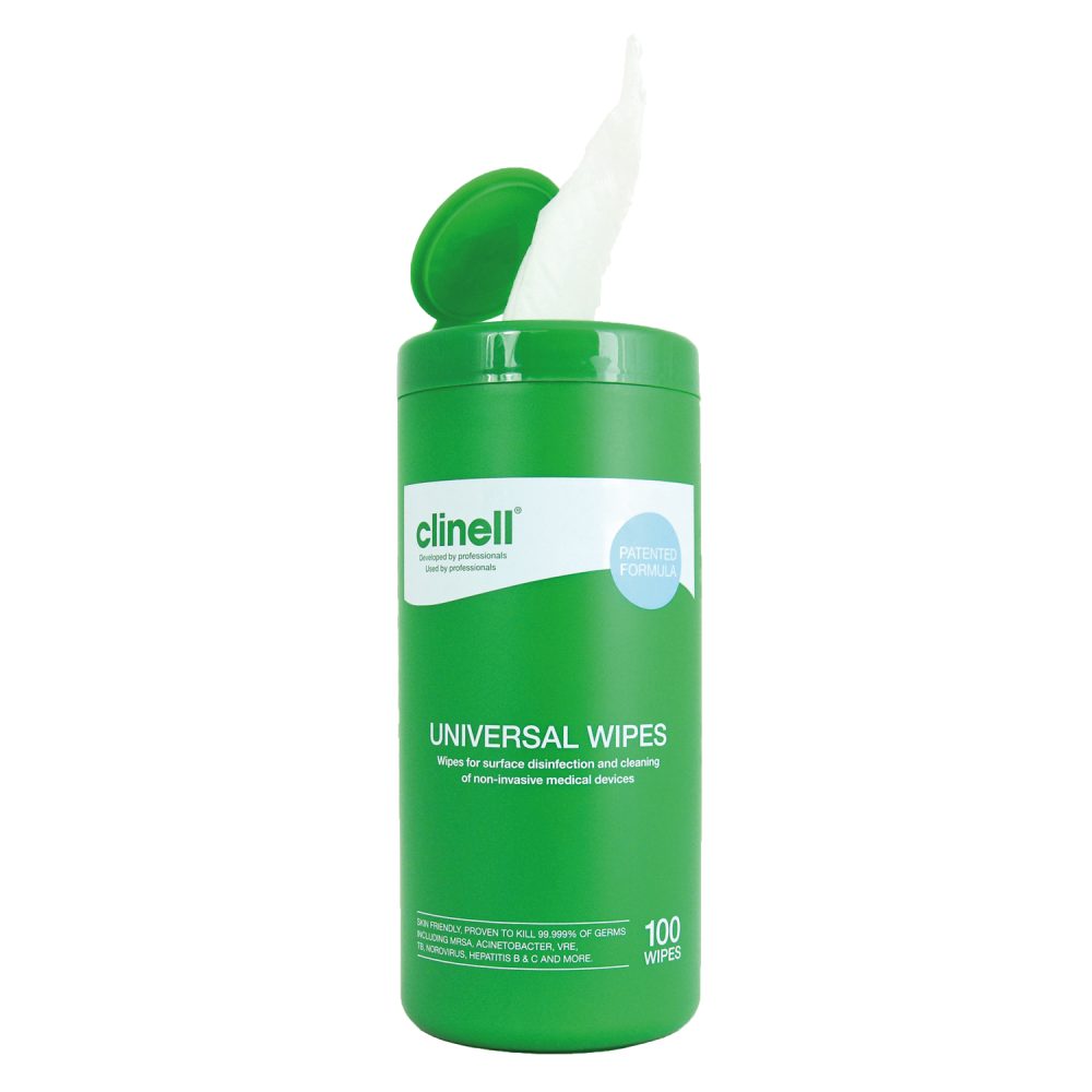 Clinell Universal Sanitising Tub Wipes 100