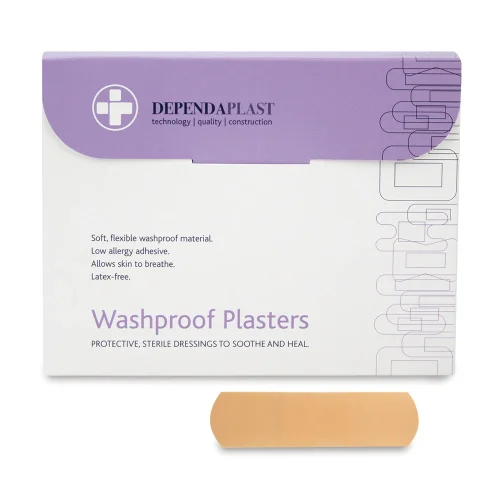 Dependaplast Washproof Plasters 7.5 cm x 2.5 cm Box of 100