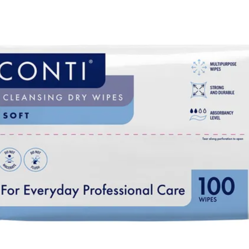 Conti Soft Cleansing Dry Wipes Pack of 100