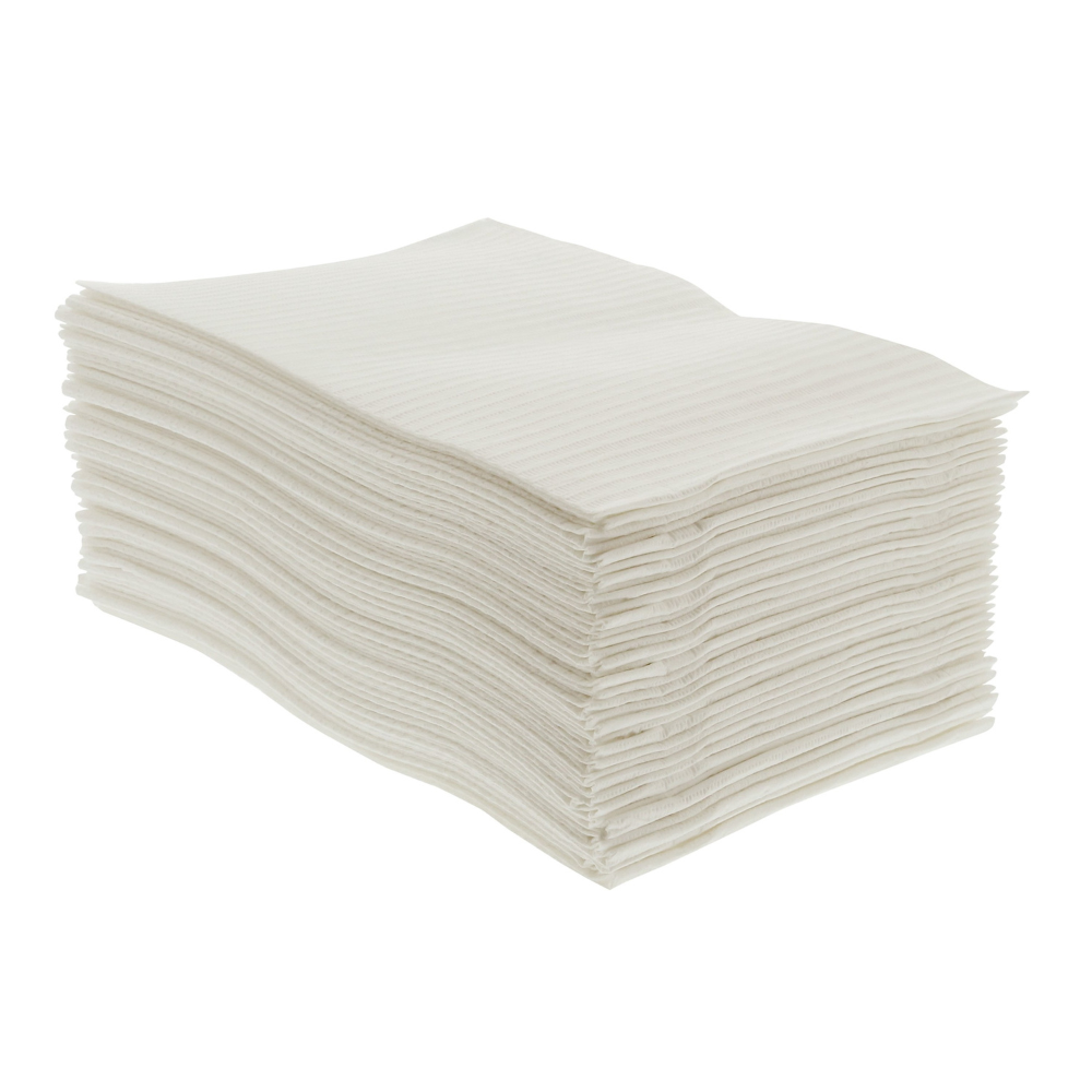 UnoDent Disposable Bibs 3-Ply White Pack of 500