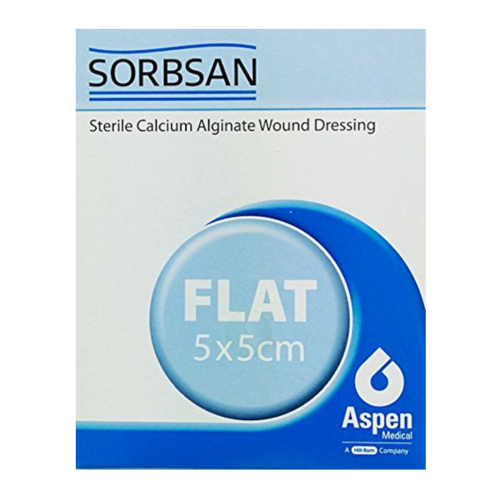 Sorbsan Flat Sterile Dressing 5 cm x 5 cm Pack of 5