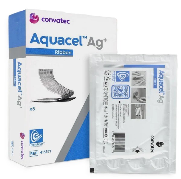 Convatec Aquacel Ag+ Hydrofiber Ribbon Dressing Pack of 5 | Various Sizes
