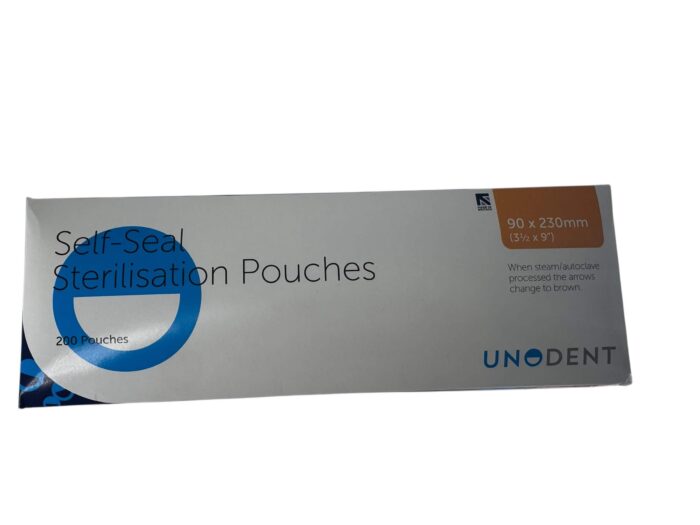 Sterilisation Pouches  90 x 230 mm (3.5" x 9") (box of 200)