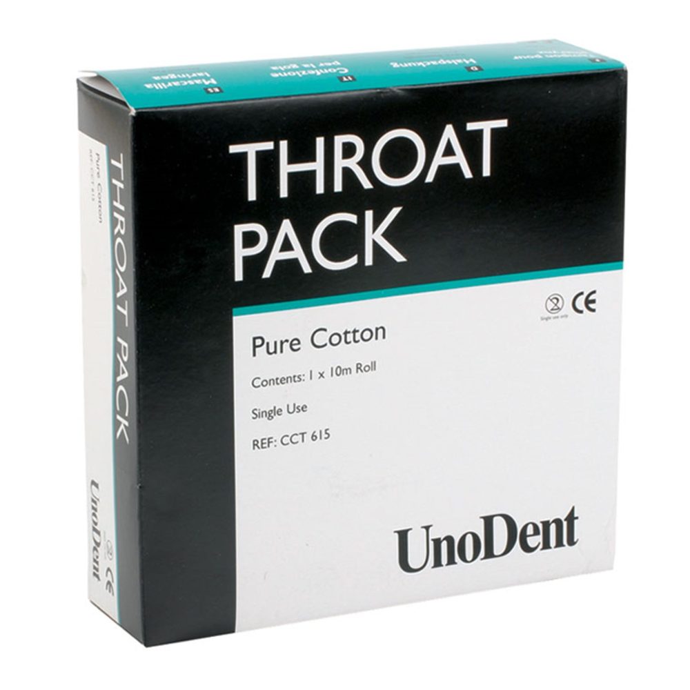 UnoDent Throat Pack Pure Cotton 10 m x 6 cm
