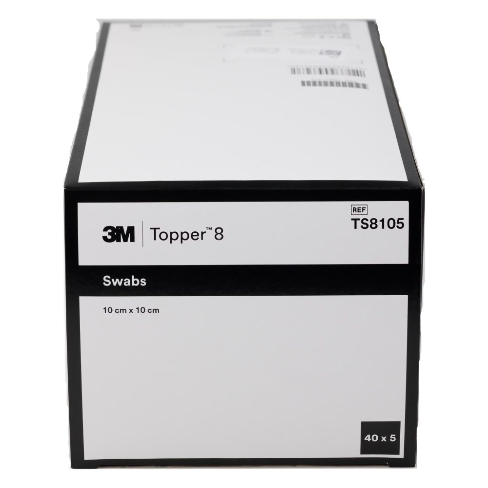 3M Topper 8 Sterile Non‑Woven 4 Ply Swabs 10 × 10 cm Box of 40