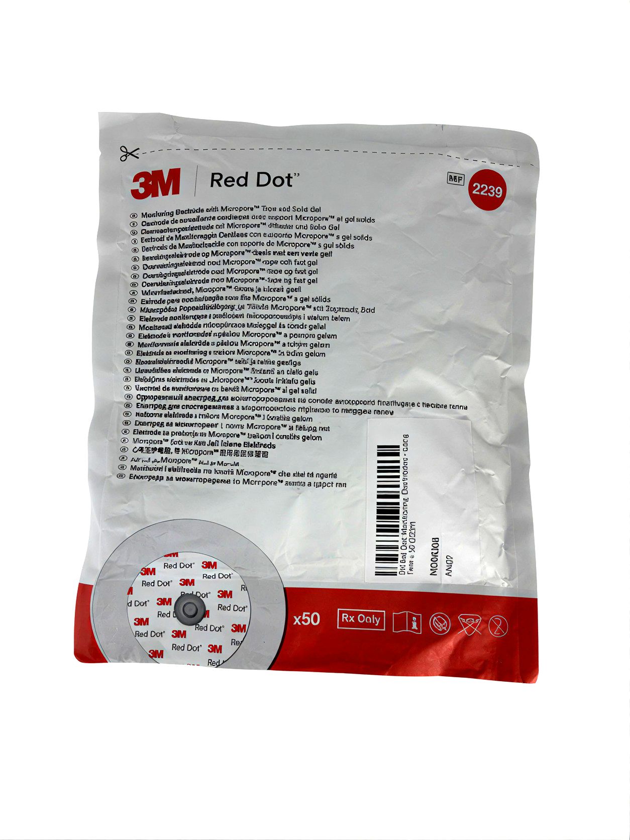 3M Red Dot Monitoring ECG Electrodes Pack of 50 - Image 2