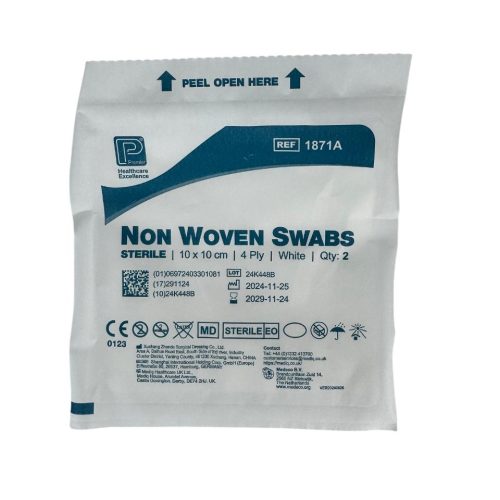 Sterile White Non Woven Swabs 10x10 4ply x2 (Pack of 200)