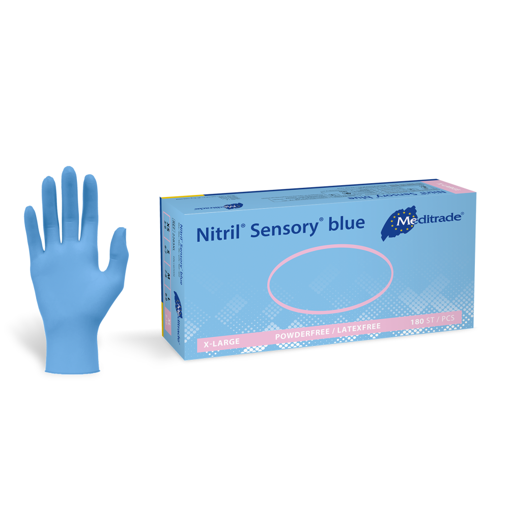 Meditrade Nitril Sensory® Blue Nitrile Gloves Pack of 200
