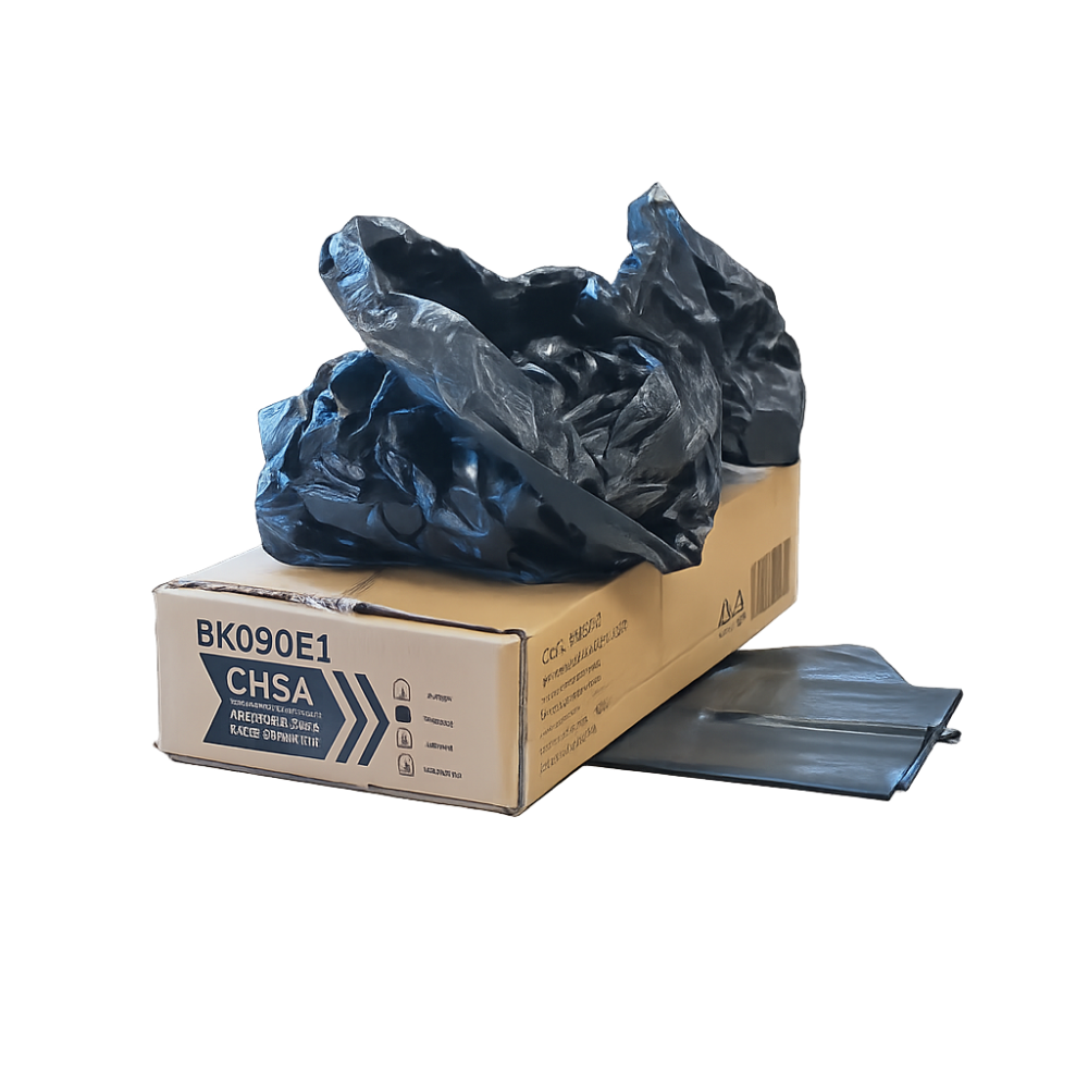 Black Refuse Sacks 90L Medium Duty Flat Packed Case of 200