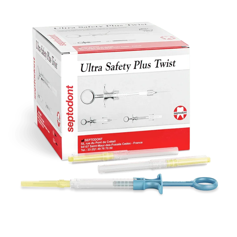 Septodont Ultra Safety Plus Twist 27G Long 35mm Yellow 2.2ml Pack of 100