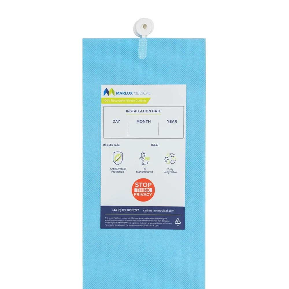 Marlux Universal Eyelet Anti Bacterial Privacy Curtain 4.2 m x 1.95 m Pastel Blue