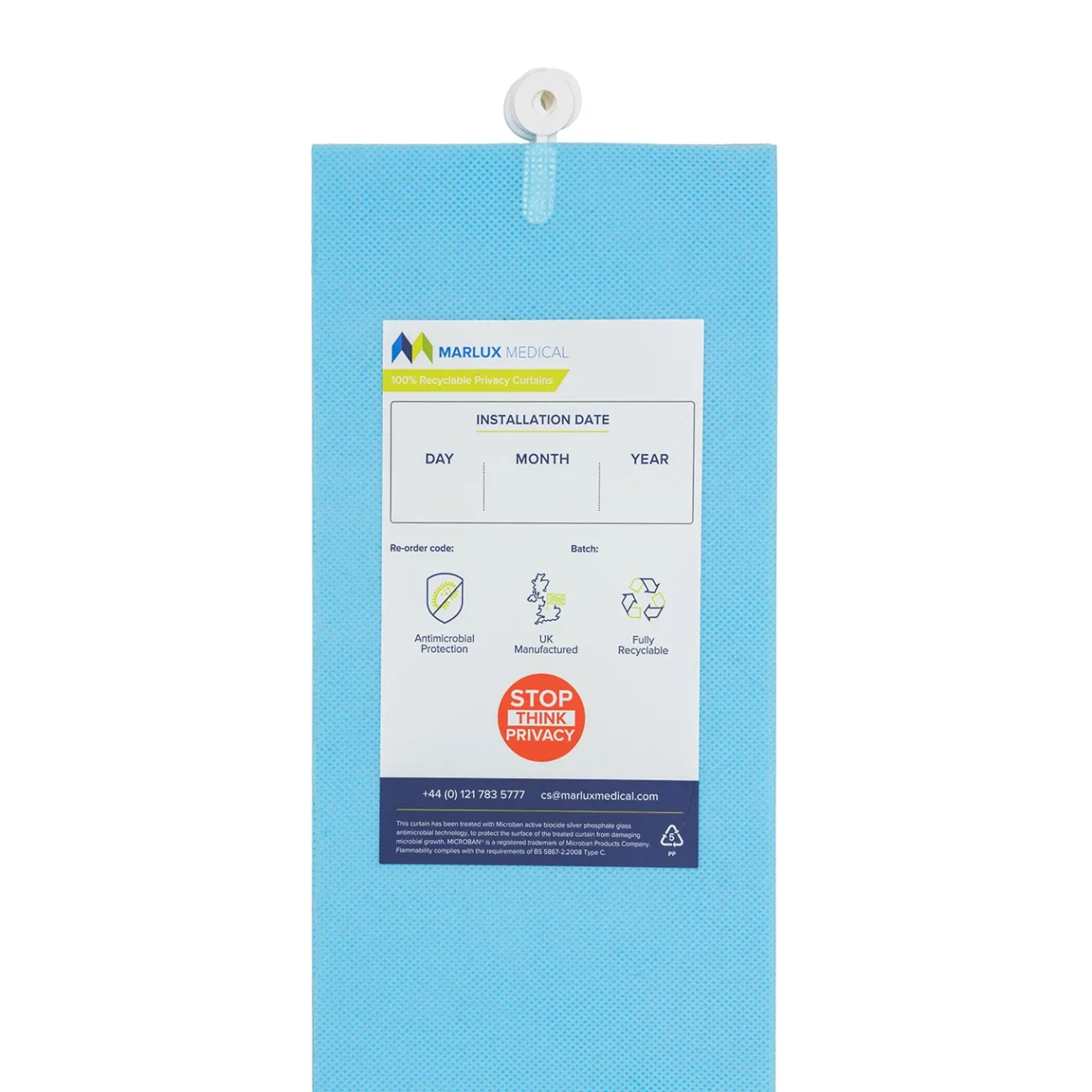 Marlux Universal Eyelet Anti Bacterial Privacy Curtain 4.2 m x 1.95 m Pastel Blue 1 Marlux Universal Eyelet Anti Bacterial Privacy Curtain 4.2 m x 1.95 m Pastel Blue