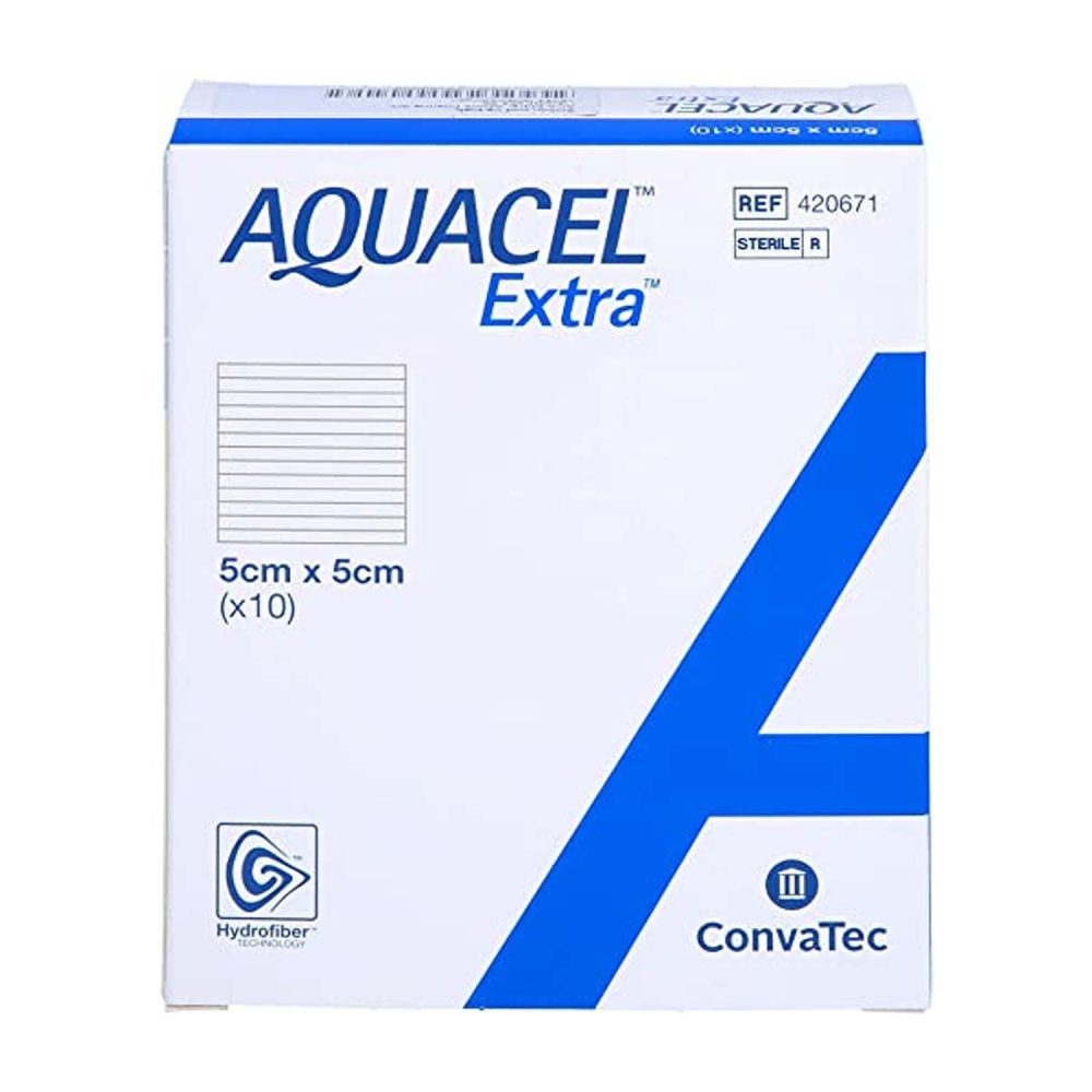 Convatec Aquacel Extra Hydrofiber Dressing 5x5cm (Pack of 10)
