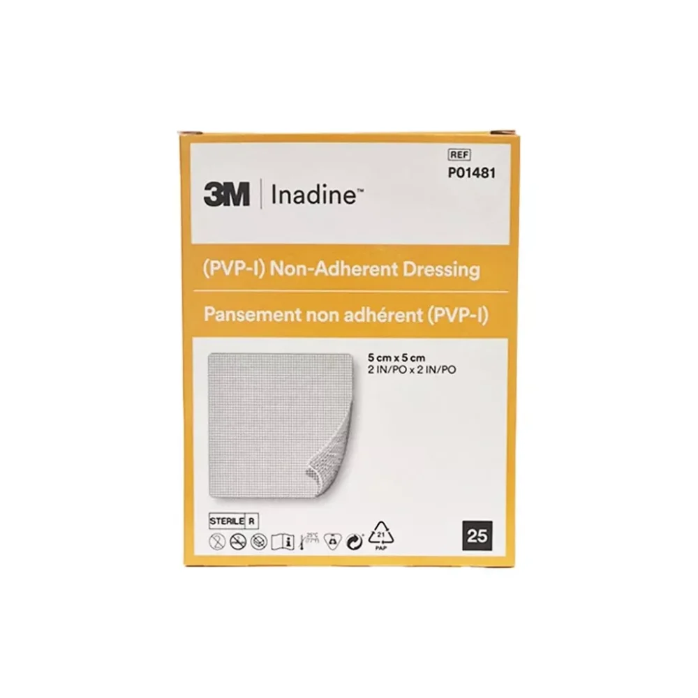 3M Inadine Non-Adherent PVP-I Dressing 5cm x 5cm (Pack of 25)