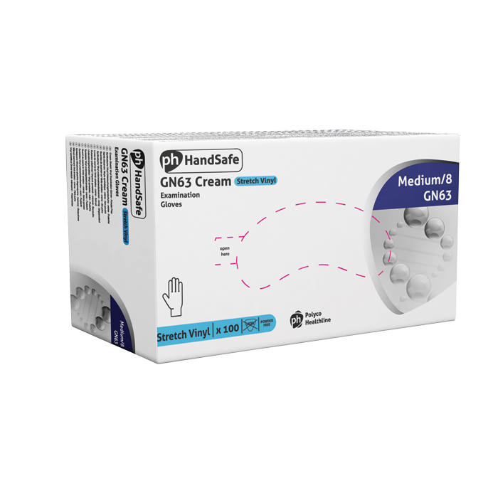 Synthetic Stretch Vinyl Gloves Powder-Free Latex-Free Medium (Pack of 100)