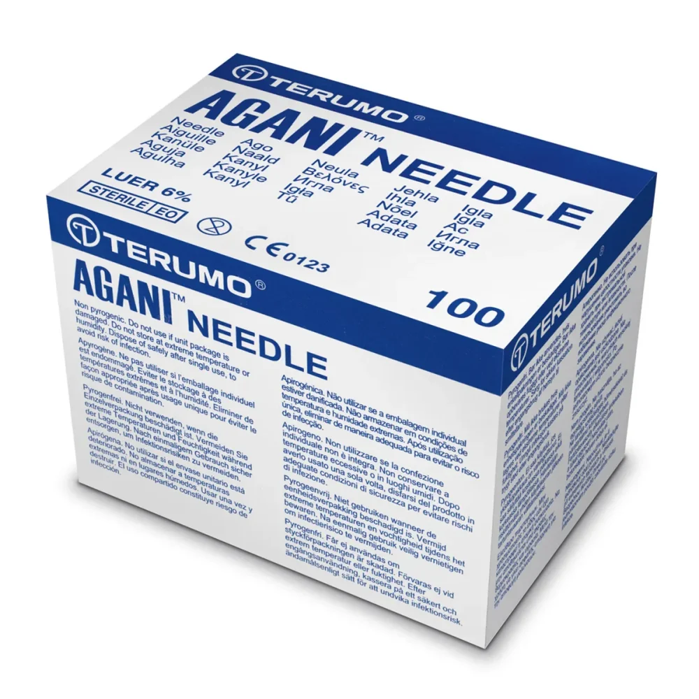 Terumo AGANI Hypodermic Needle 22G x 1.25 Inch Black (Pack of 100)