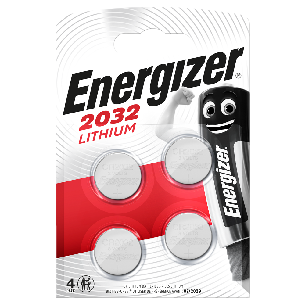 Energizer CR2032 3V Lithium Coin Cell Battery (Pack of 4)