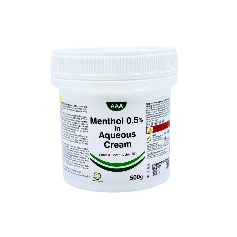 AAA Menthol 0.5% Aqueous Cream 500g