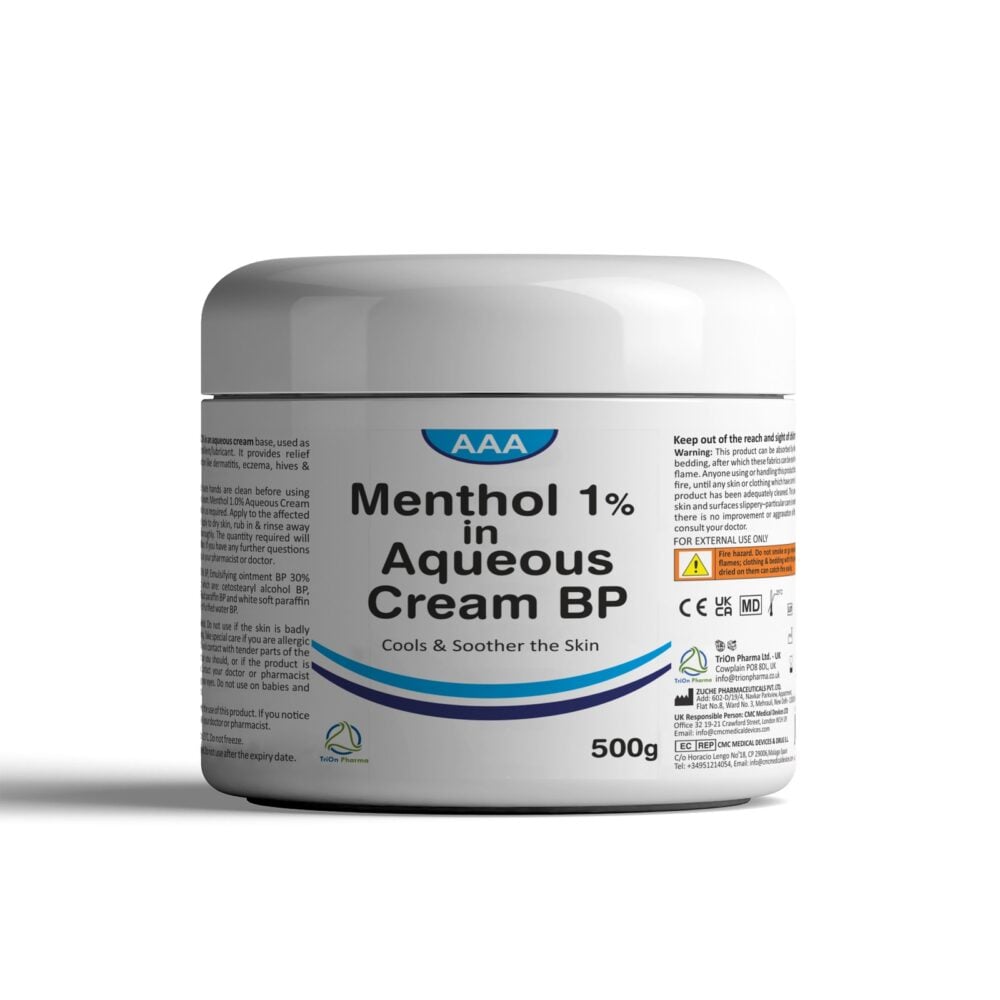 AAA Menthol 1% Aqueous Cream 500g
