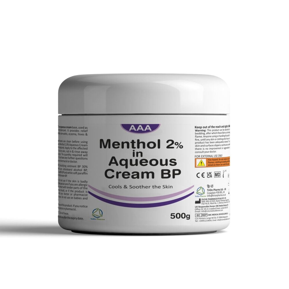 AAA Menthol 2% Aqueous Cream 500g