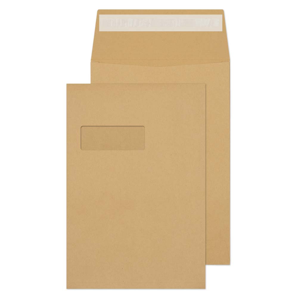 Blake Everyday Manilla C4 Window Peel and Seal Gusset Pocket Envelope 130gsm (Box of 125)