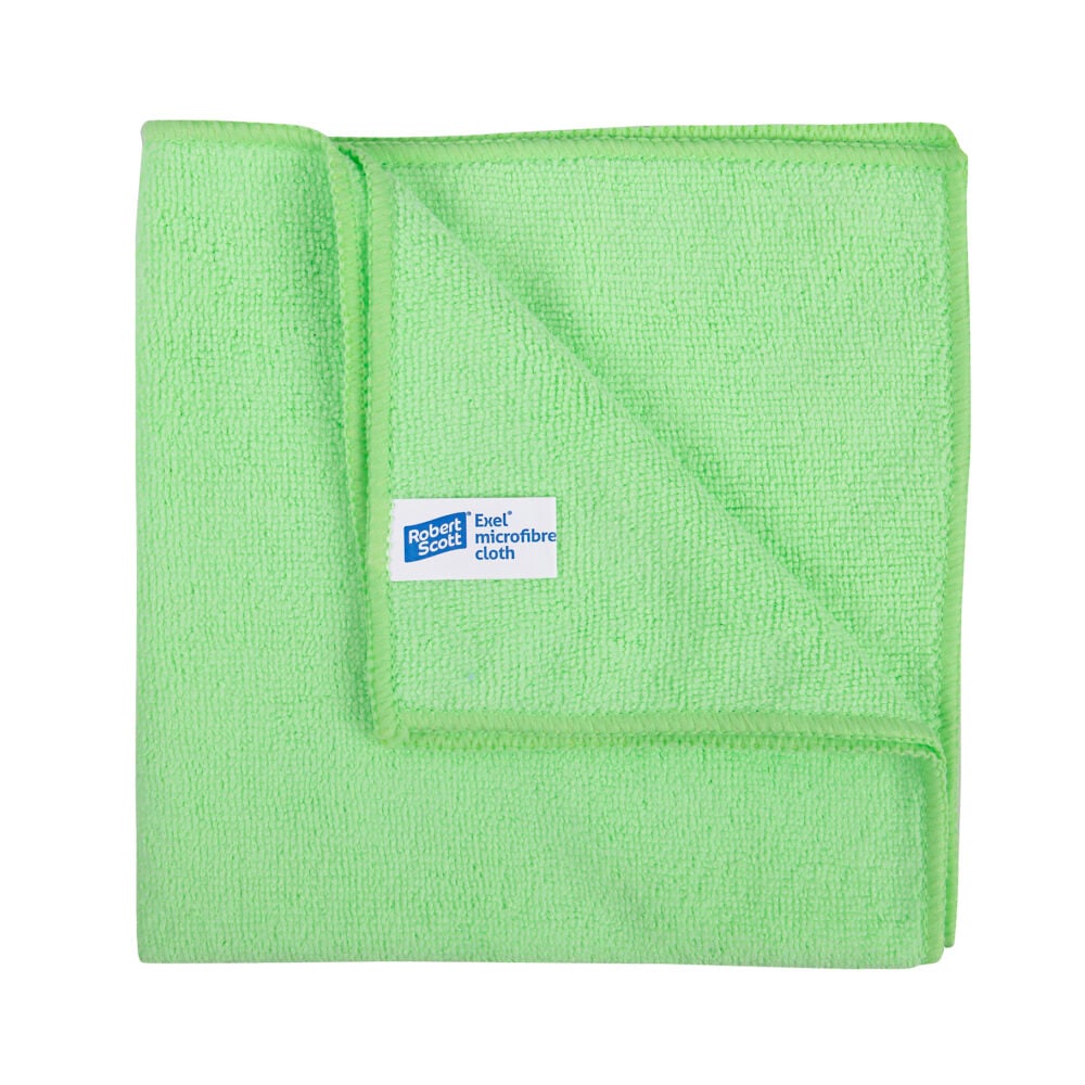 Exel Microfibre Cloth Green 40cm x 40cm (Box of 200)