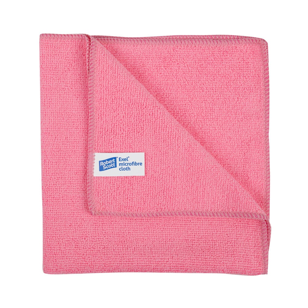 Exel Microfibre Cloth Pink 40cm x 40cm (Box of 200)