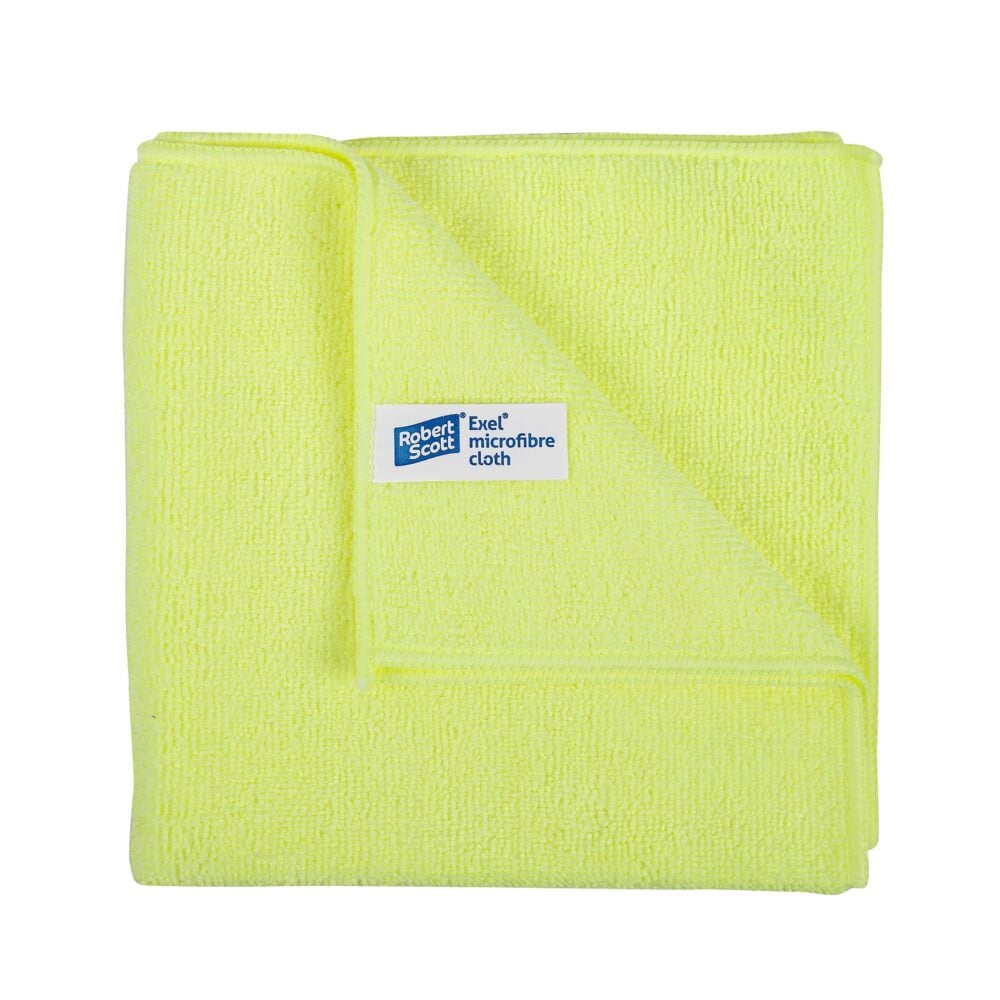 Exel Microfibre Cloth Yellow 40cm x 40cm (Pack of 10)