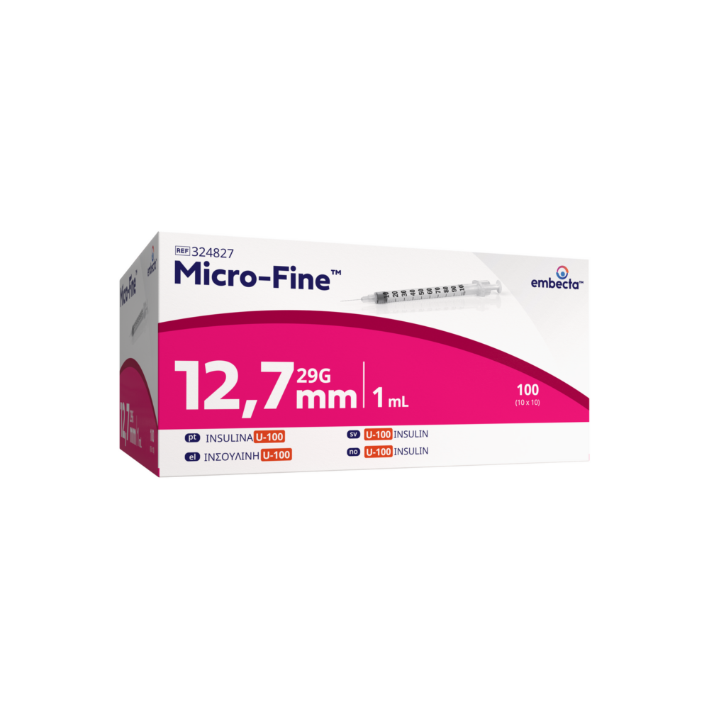 BD Micro-Fine Plus 1ml Syringe with Needle U100 29G × 12.7mm (Box of 100)