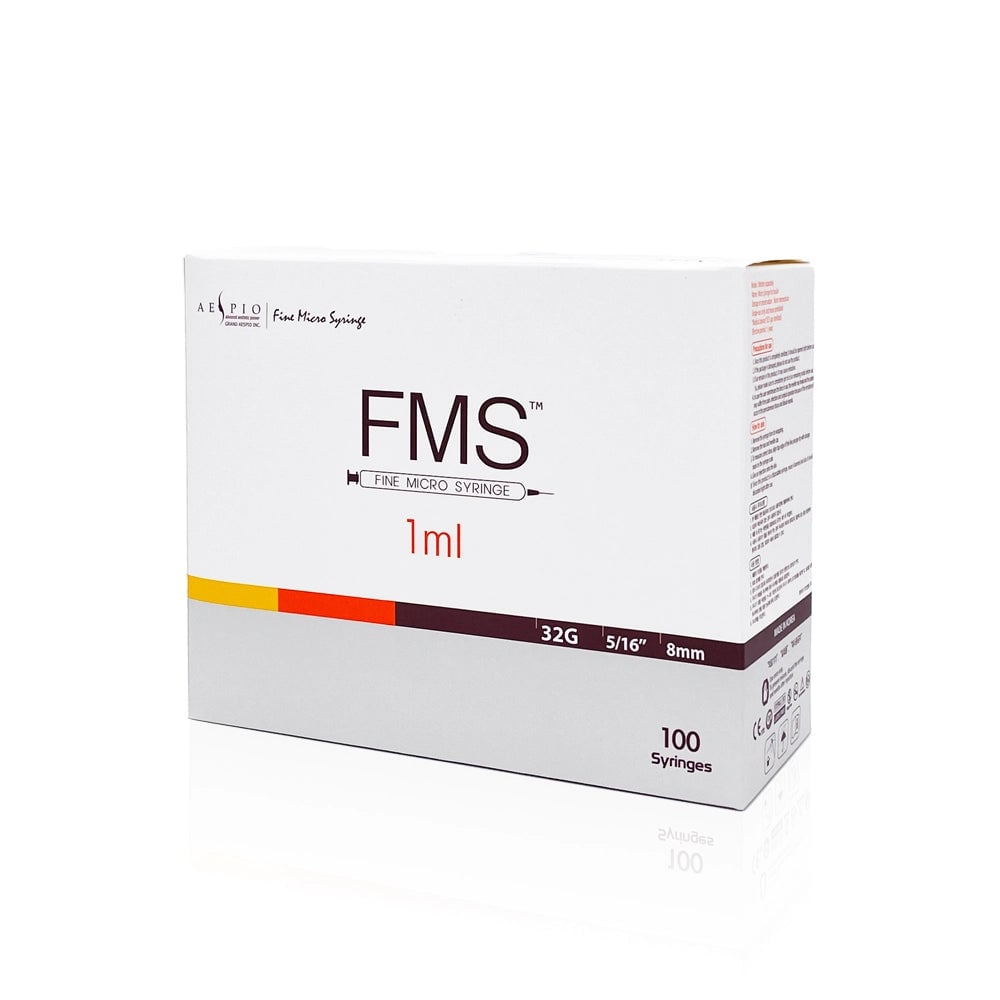 FMS Fine Micro Syringe 1.0ml 32G x 8mm (Box of 100)