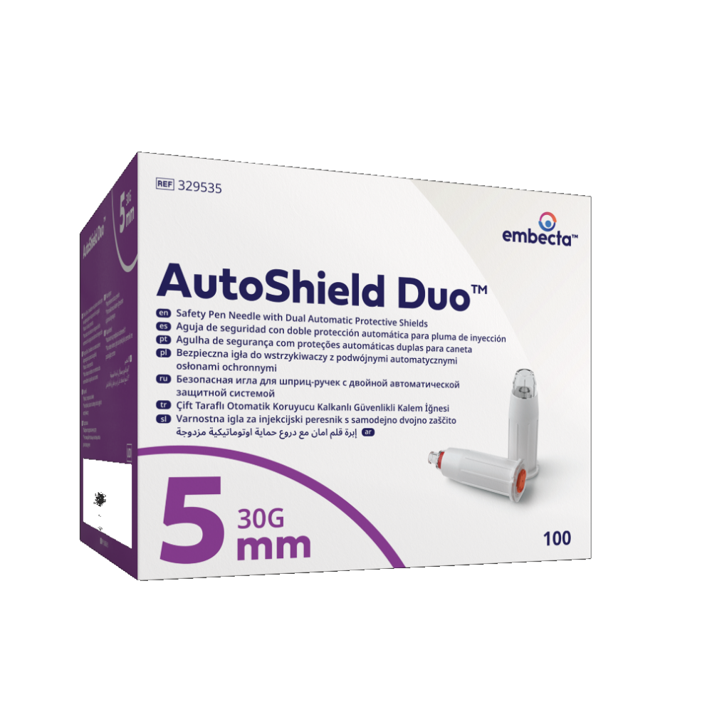 BD AutoShield Duo Safety Pen Needles 30G x 5mm (Pack of 100)